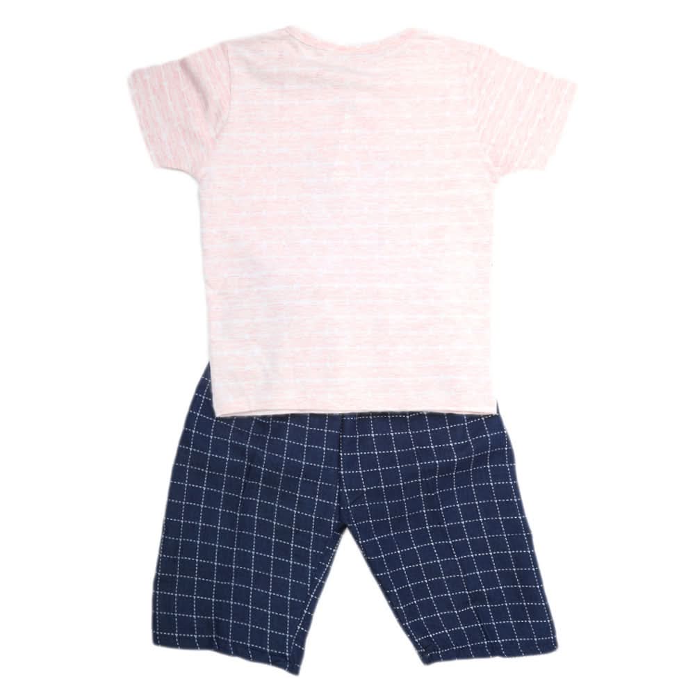 Boys Half Sleeves 2 Piece Suit - Peach, Kids, Boys Sets And Suits, Chase Value, Chase Value