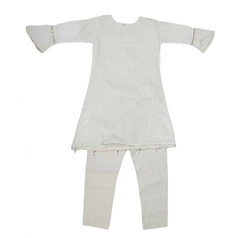 Girls Embroidered Fancy Suit 3 Pcs - Grey, Kids, Girls Sets And Suits, Chase Value, Chase Value