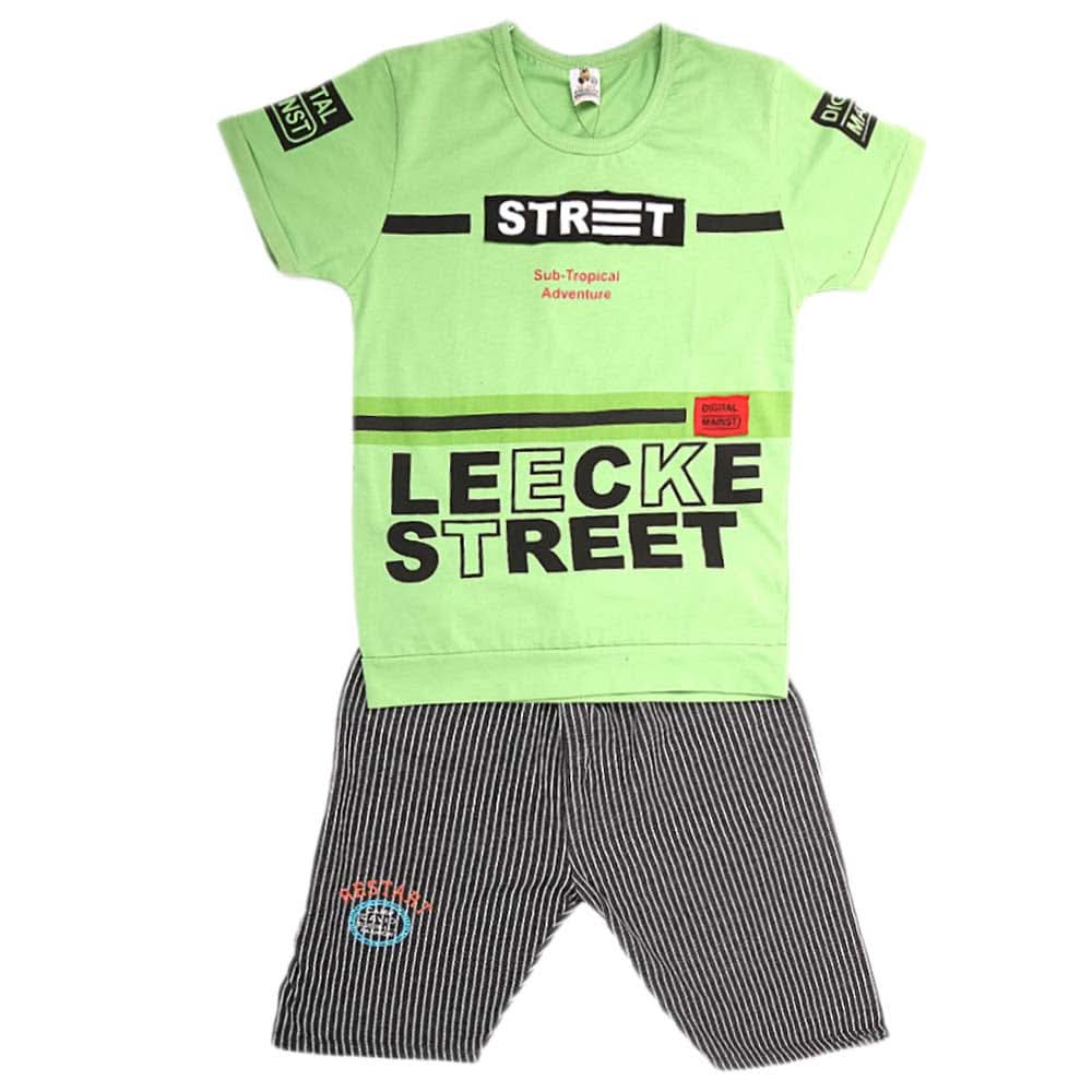 Boys Half Sleeves 2 Piece Suit - Green, Kids, Boys Sets And Suits, Chase Value, Chase Value