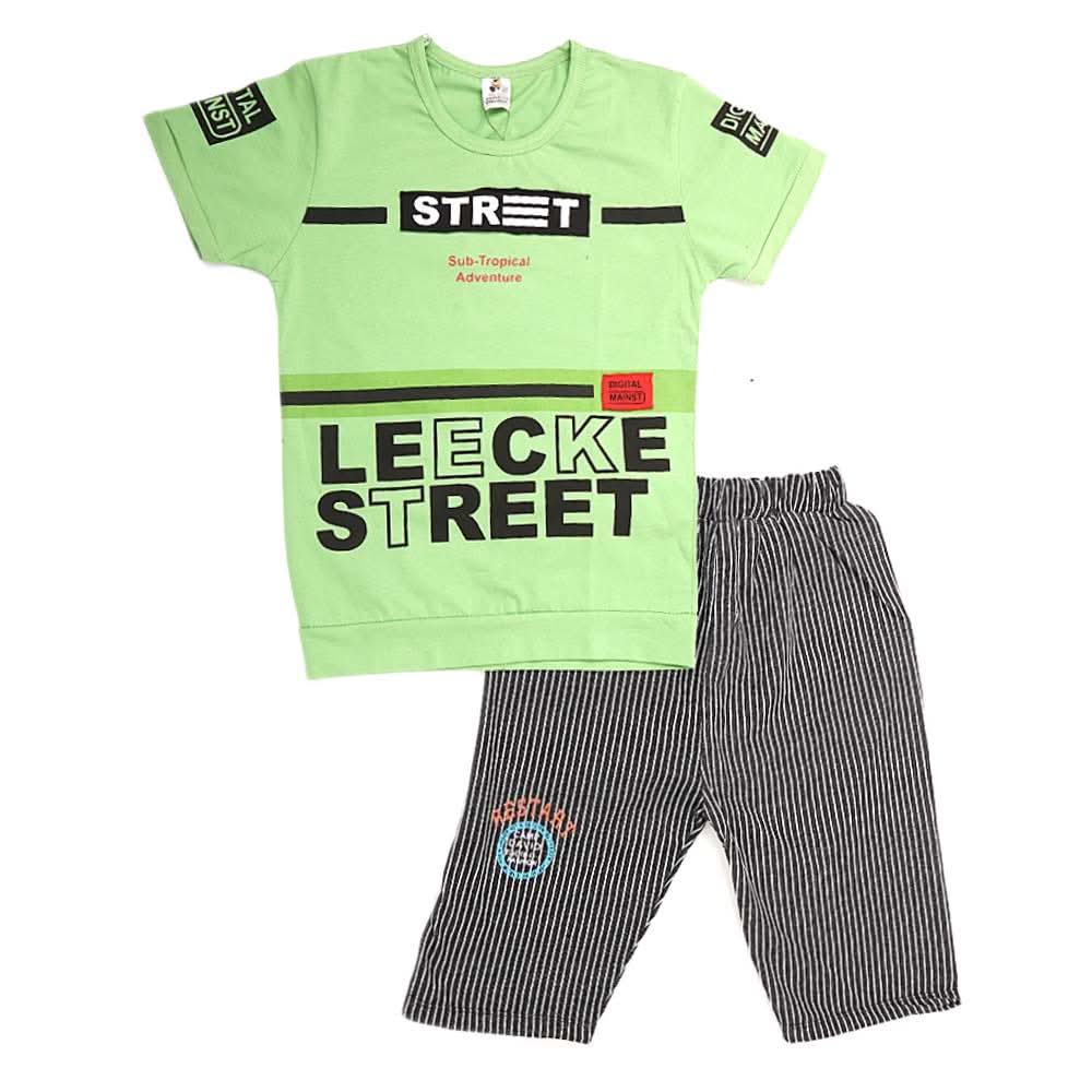 Boys Half Sleeves 2 Piece Suit - Green, Kids, Boys Sets And Suits, Chase Value, Chase Value