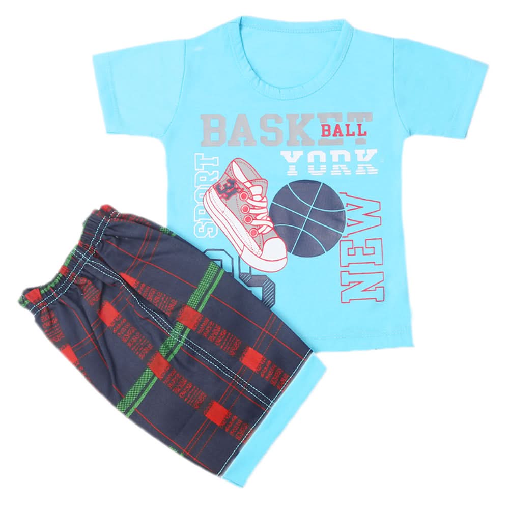 Boys Half Sleeves Short Suit - Blue, Kids, Boys Sets And Suits, Chase Value, Chase Value