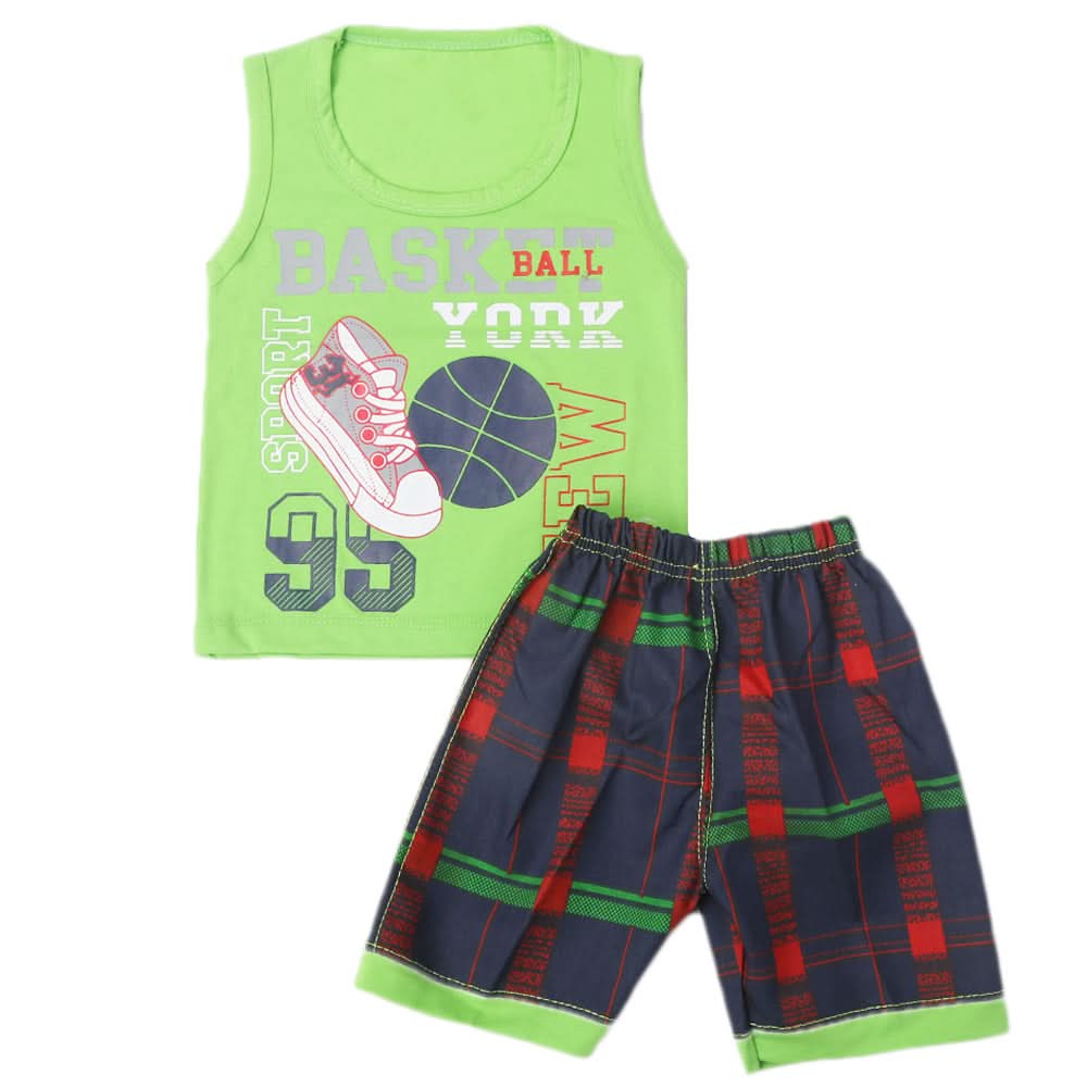 Boys Half Sleeves Sando Suit - Green, Kids, Boys Sets And Suits, Chase Value, Chase Value
