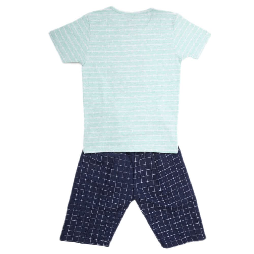Boys Half Sleeves 2 Piece Suit - Cyan, Kids, Boys Sets And Suits, Chase Value, Chase Value