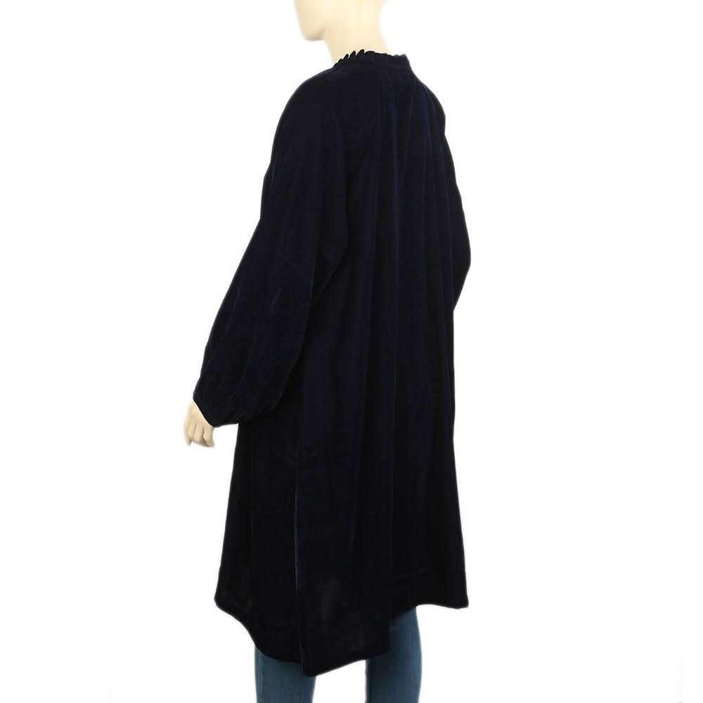 Women's Velvet Fancy Kurti - Navy Blue, Women Ready Kurtis, Chase Value, Chase Value