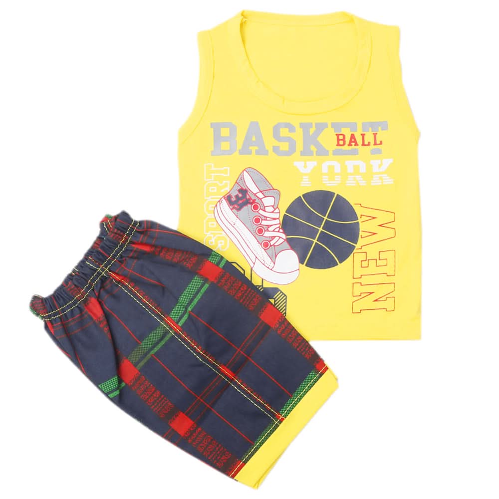 Boys Half Sleeves Sando Suit - Yellow, Kids, Boys Sets And Suits, Chase Value, Chase Value