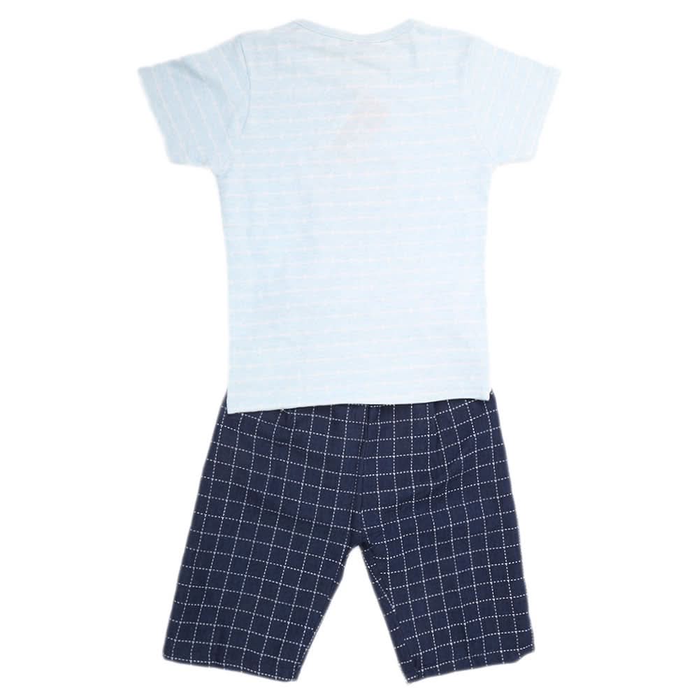Boys Half Sleeves 2 Piece Suit - Blue, Kids, Boys Sets And Suits, Chase Value, Chase Value