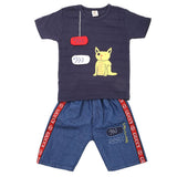 Boys 2 Pcs Suit Half Sleeves - Navy Blue, Kids, Boys Sets And Suits, Chase Value, Chase Value