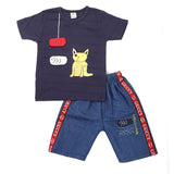 Boys 2 Pcs Suit Half Sleeves - Navy Blue, Kids, Boys Sets And Suits, Chase Value, Chase Value
