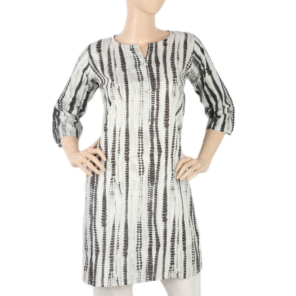 Women's Tie Dye Printed Kurti - Black, Women, Ready Kurtis, Chase Value, Chase Value