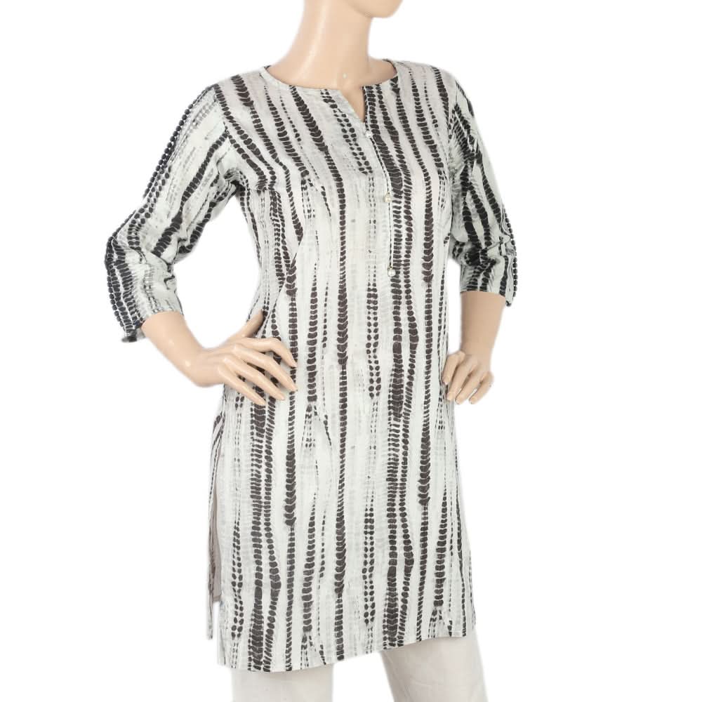 Women's Tie Dye Printed Kurti - Black, Women, Ready Kurtis, Chase Value, Chase Value