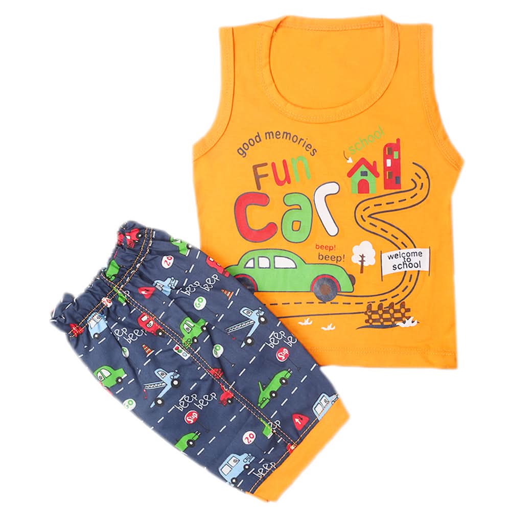 Boys Half Sleeves Sando Suit - Orange, Kids, Boys Sets And Suits, Chase Value, Chase Value