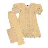 Girls Embroidered Fancy Suit 3 Pcs - Golden, Kids, Girls Sets And Suits, Chase Value, Chase Value