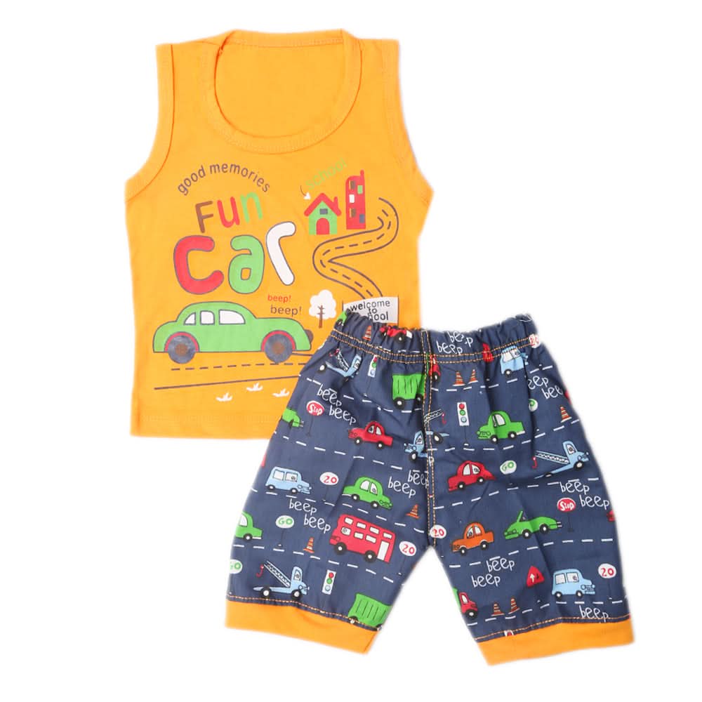 Boys Half Sleeves Sando Suit - Orange, Kids, Boys Sets And Suits, Chase Value, Chase Value