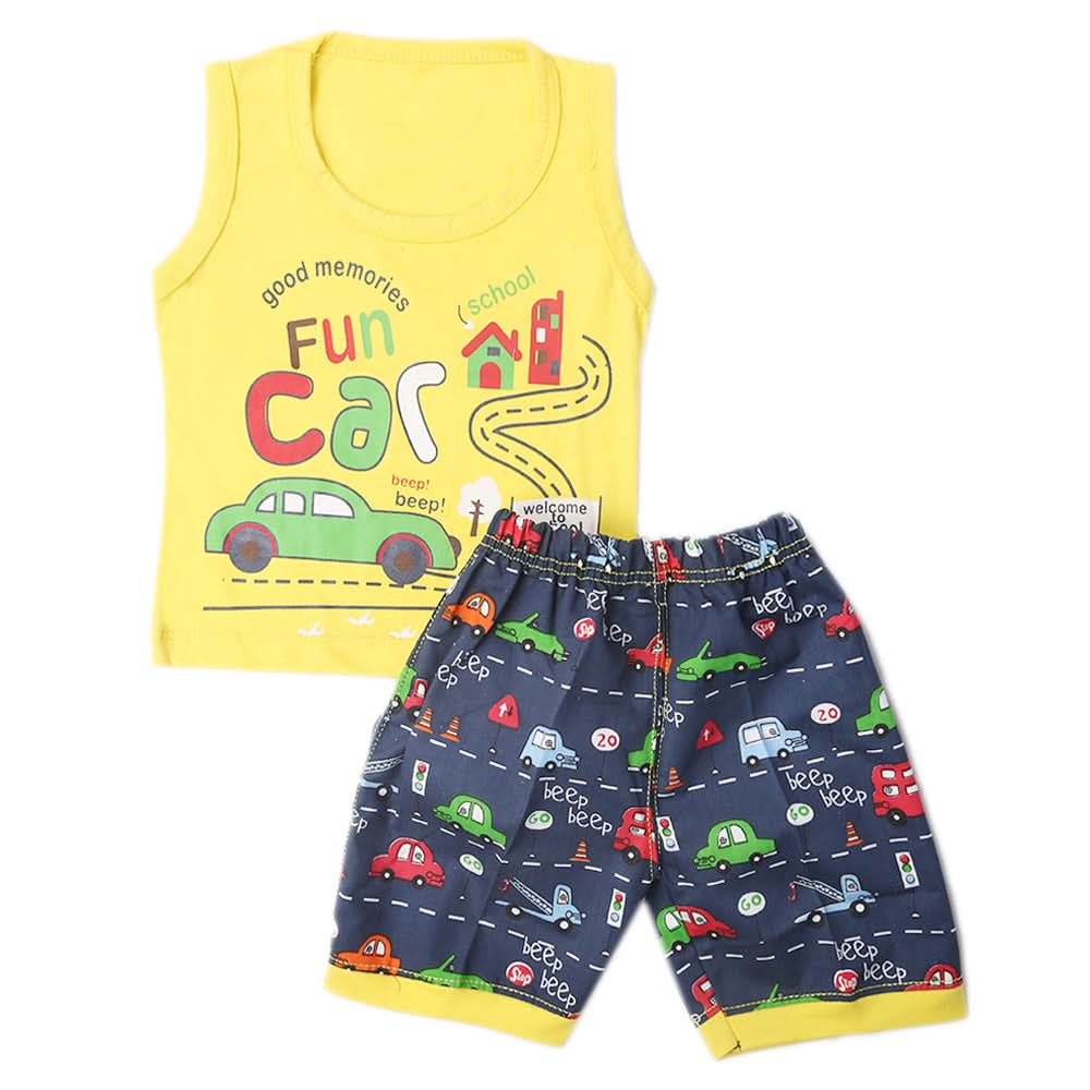 Boys Half Sleeves Sando Suit - Yellow, Kids, Boys Sets And Suits, Chase Value, Chase Value