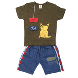 Boys 2 Pcs Suit Half Sleeves - Olive Green, Kids, Boys Sets And Suits, Chase Value, Chase Value