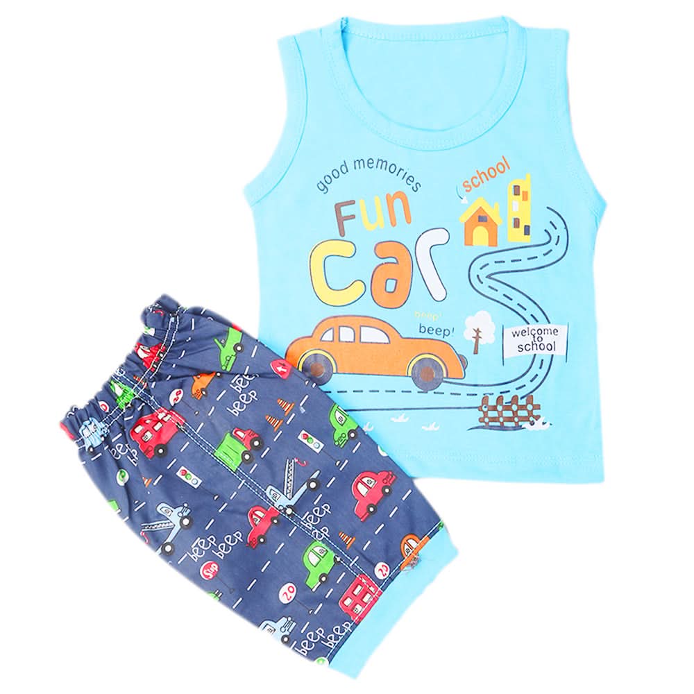 Boys Half Sleeves Sando Suit - Blue, Kids, Boys Sets And Suits, Chase Value, Chase Value
