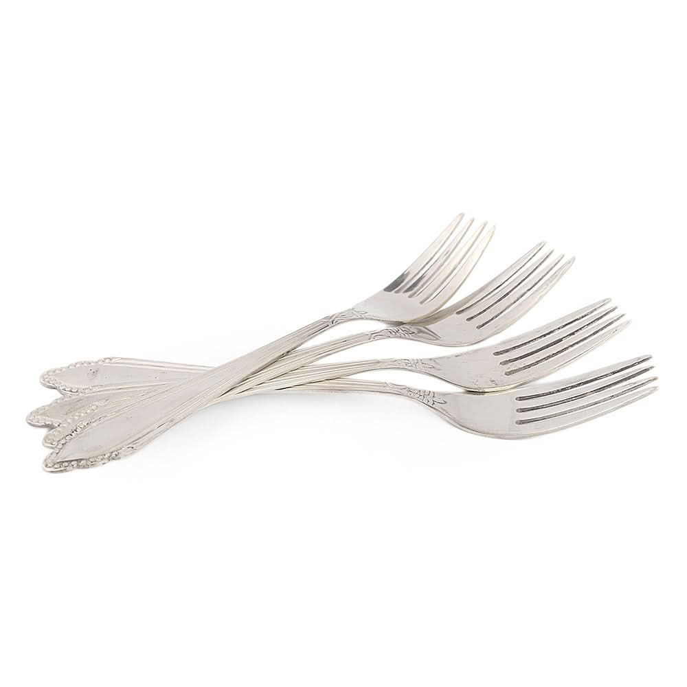 Stainless Steel Fork 4 Pcs - Silver, Crockery & Kitchenware, Chase Value, Chase Value