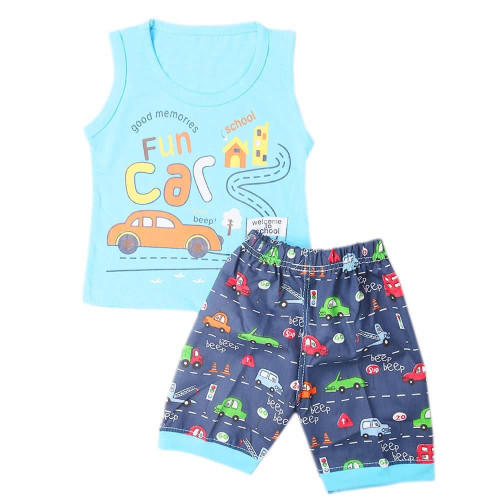 Boys Half Sleeves Sando Suit - Blue, Kids, Boys Sets And Suits, Chase Value, Chase Value