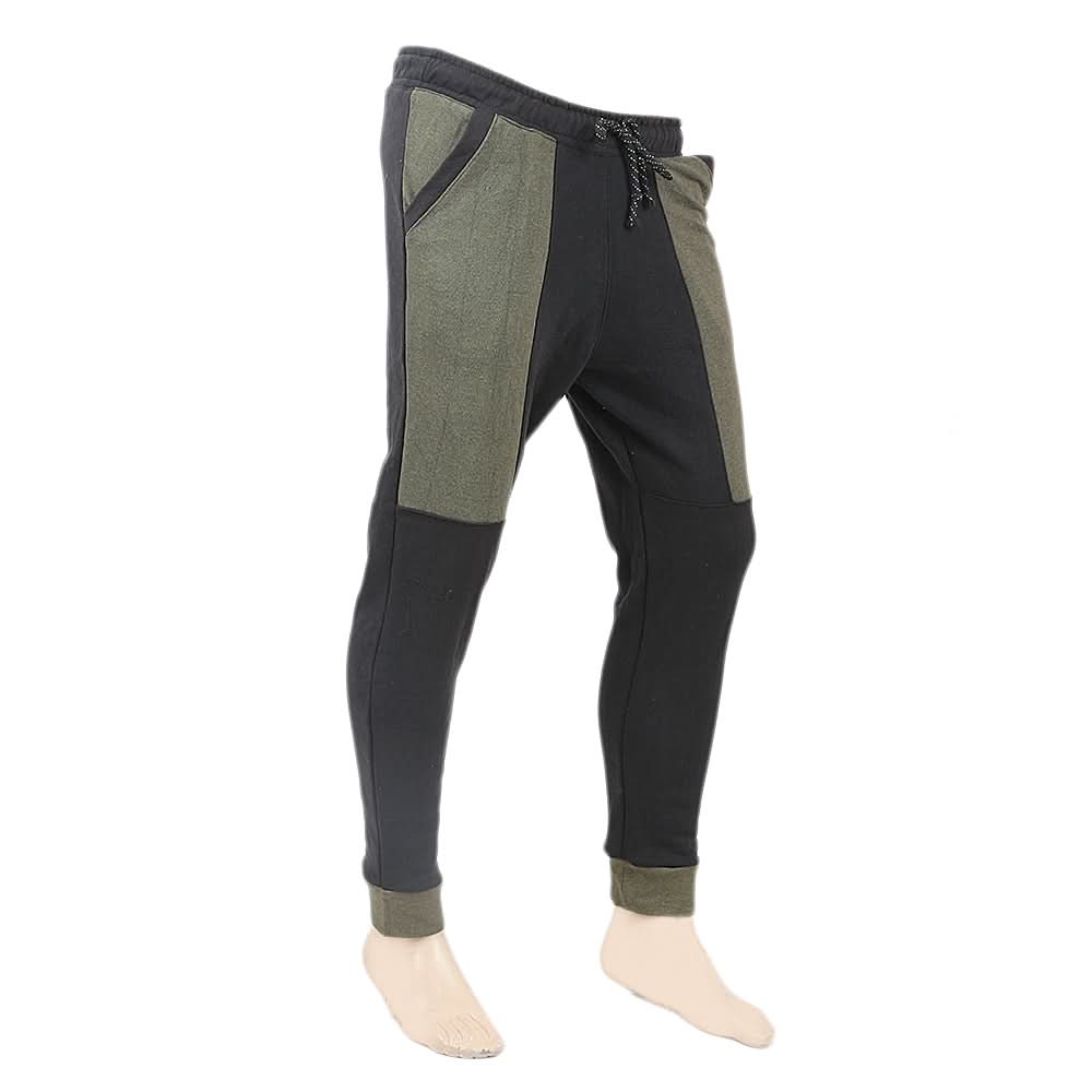 Men's Fancy Knitted Trouser - Black & Green, Men, Lowers And Sweatpants, Chase Value, Chase Value