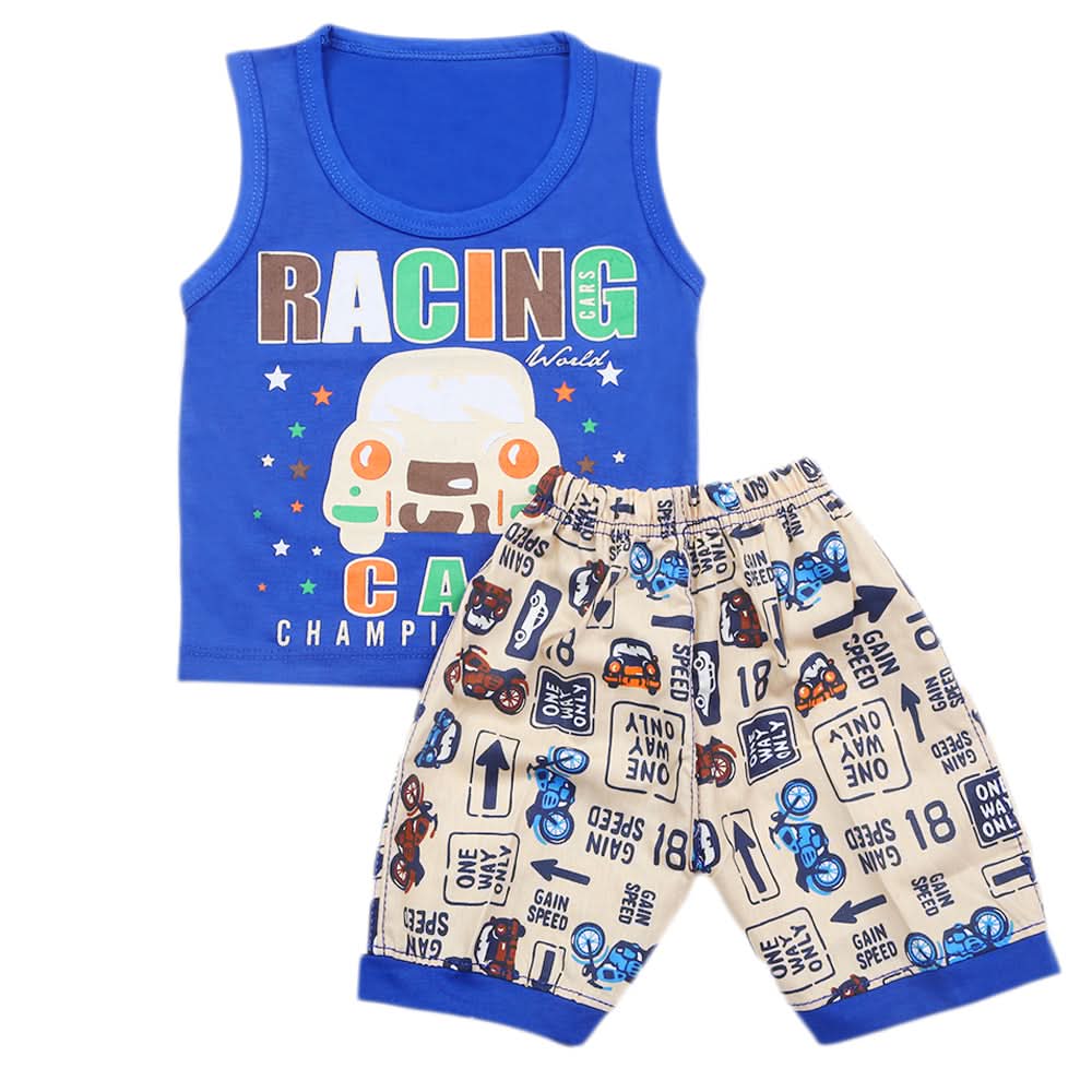 Boys Half Sleeves Sando Suit - Royal Blue, Kids, Boys Sets And Suits, Chase Value, Chase Value