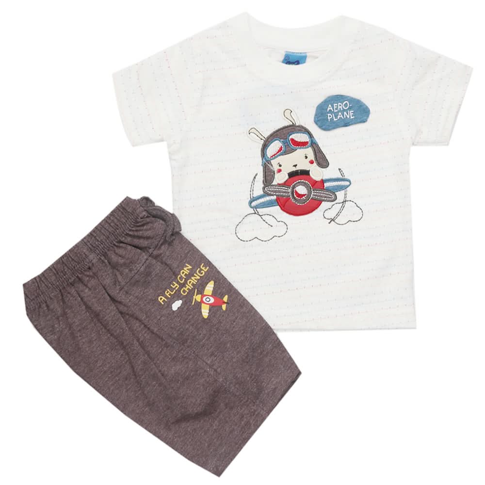 Newborn Boys Half Sleeves Suit - Brown, Kids, Newborn Boys Sets And Suits, Chase Value, Chase Value