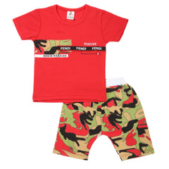 Boys 2 Pcs Suit Half Sleeves - Red, Kids, Boys Sets And Suits, Chase Value, Chase Value