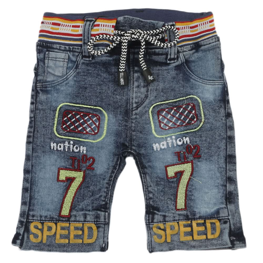 Boys Denim Bermuda - Army Blue, Boys Shorts, Chase Value, Chase Value