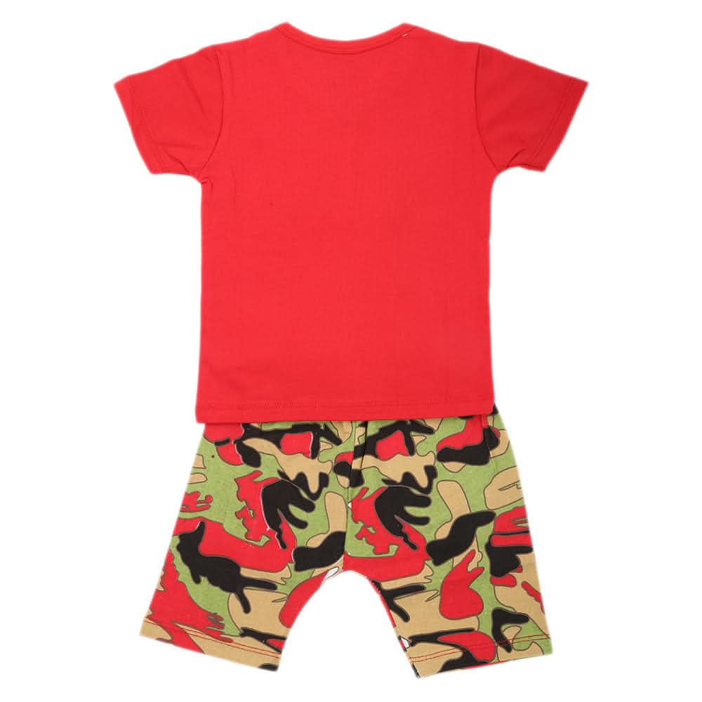 Boys Half Sleeves 2 Piece Suit - Red, Kids, Boys Sets And Suits, Chase Value, Chase Value