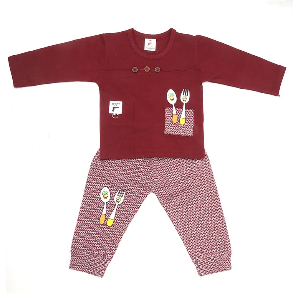 Newborn Boys Full Sleeves Suit - Maroon, Kids, NB Boys Sets And Suits, Chase Value, Chase Value