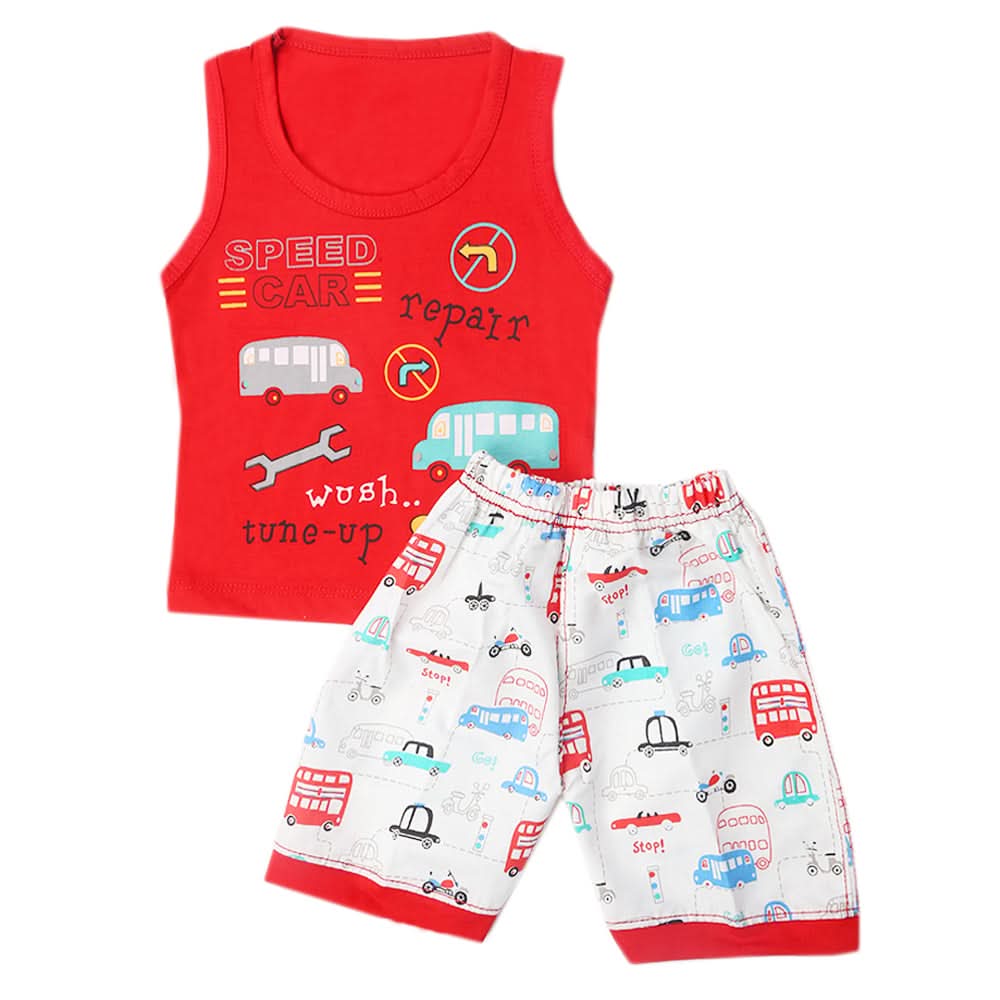 Boys Half Sleeves Sando Suit - Red, Kids, Boys Sets And Suits, Chase Value, Chase Value
