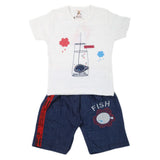 Boys 2 Pcs Suit Half Sleeves - White, Kids, Boys Sets And Suits, Chase Value, Chase Value