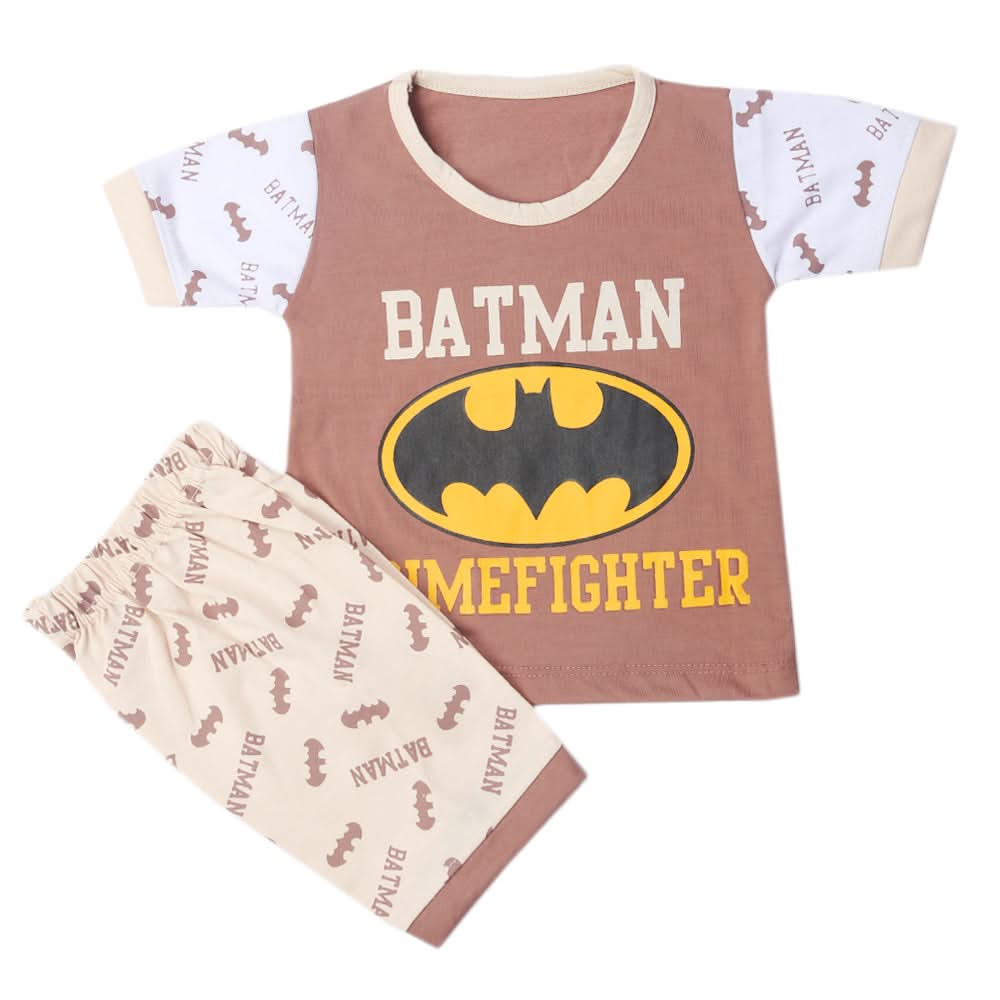 Boys Half Sleeves Short Suit - Brown, Kids, Boys Sets And Suits, Chase Value, Chase Value