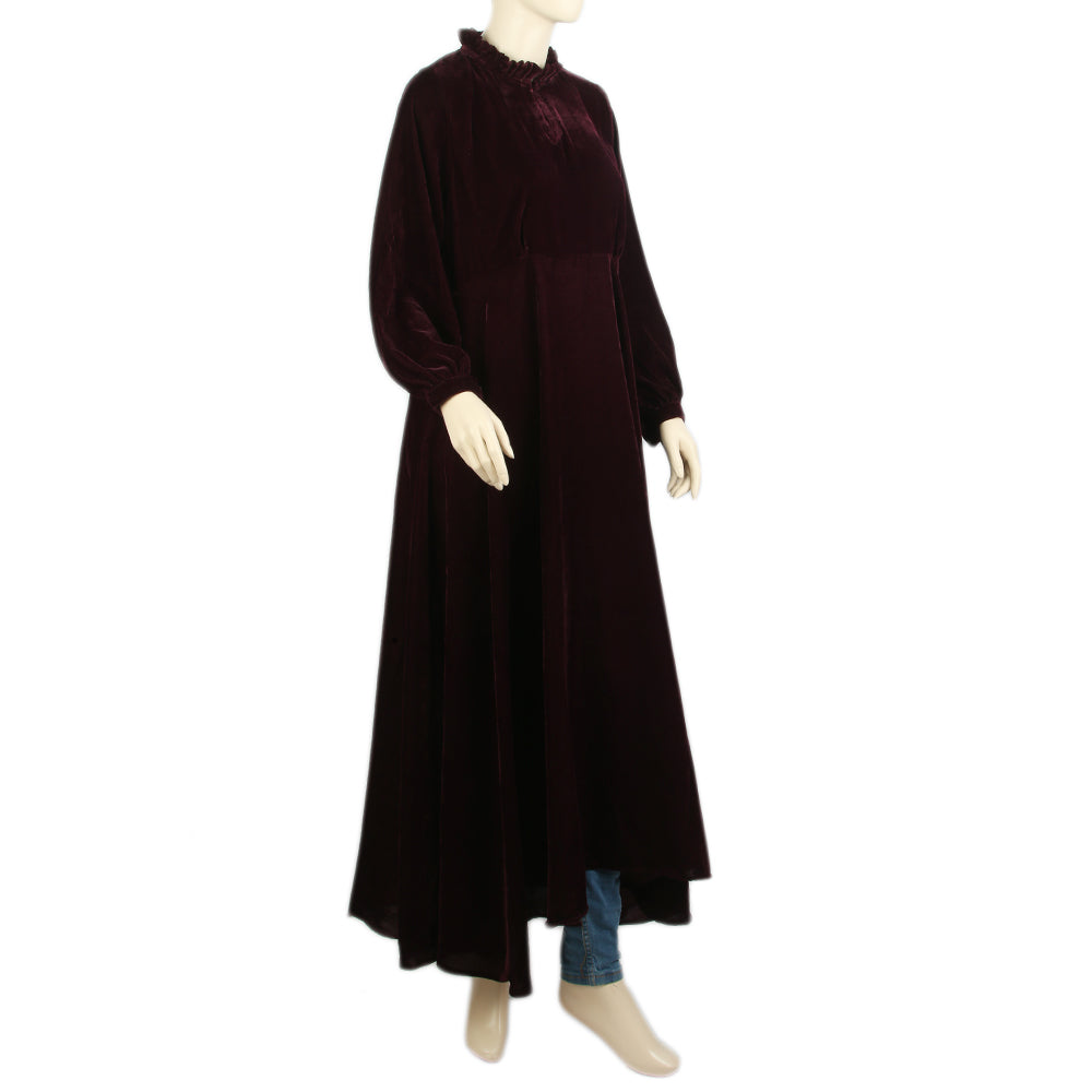 Women's Velvet Kurti - Dark Purple, Women Ready Kurtis, Chase Value, Chase Value