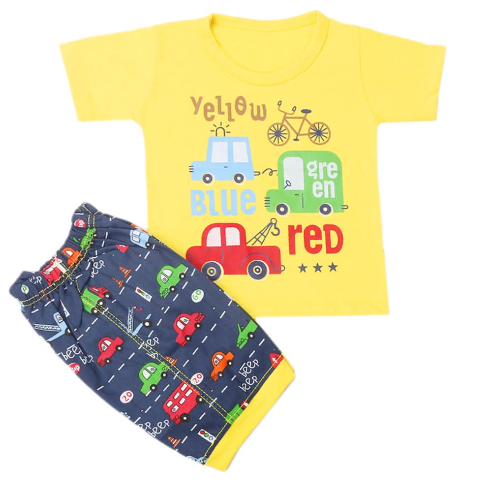 Boys Half Sleeves Short Suit - Yellow, Kids, Boys Sets And Suits, Chase Value, Chase Value