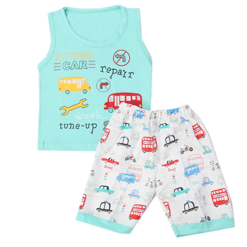 Boys Half Sleeves Sando Suit - Cyan, Kids, Boys Sando, Chase Value, Chase Value