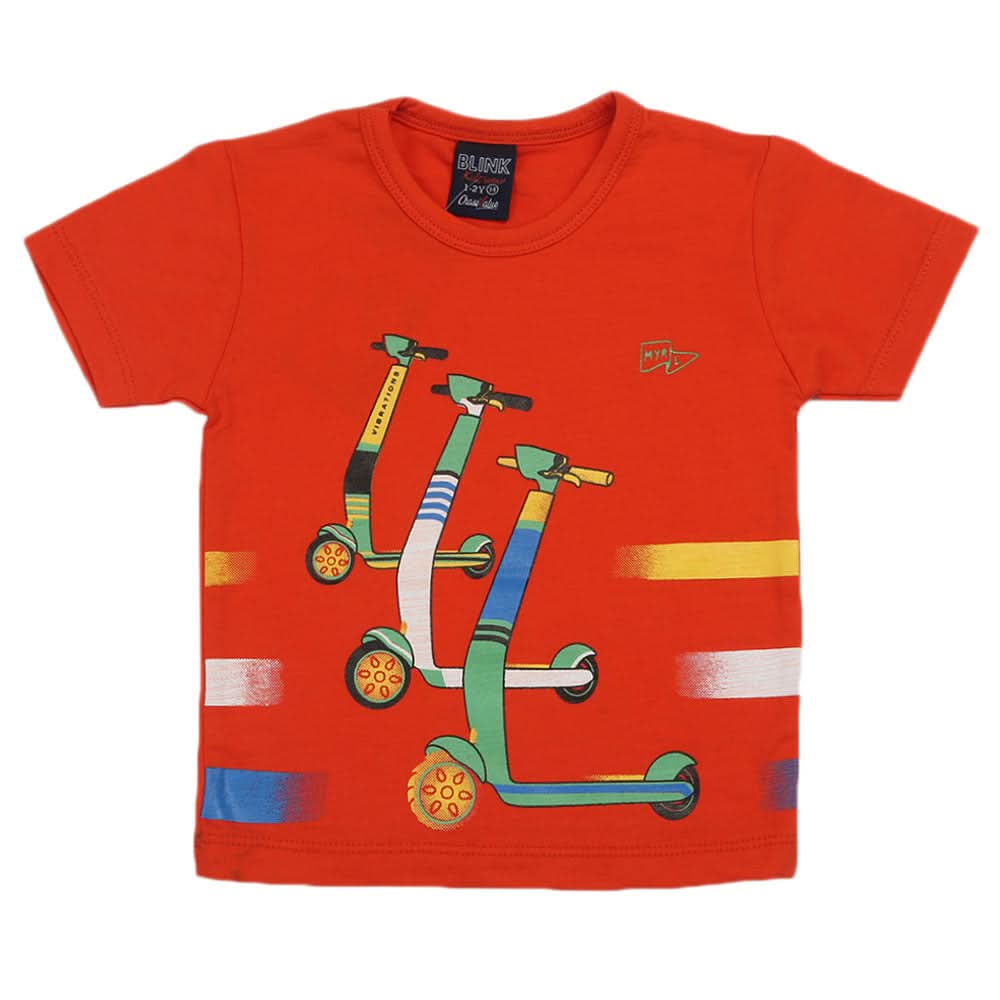 Boys Half Sleeves T-Shirt - Orange, Boys T-Shirts, Chase Value, Chase Value