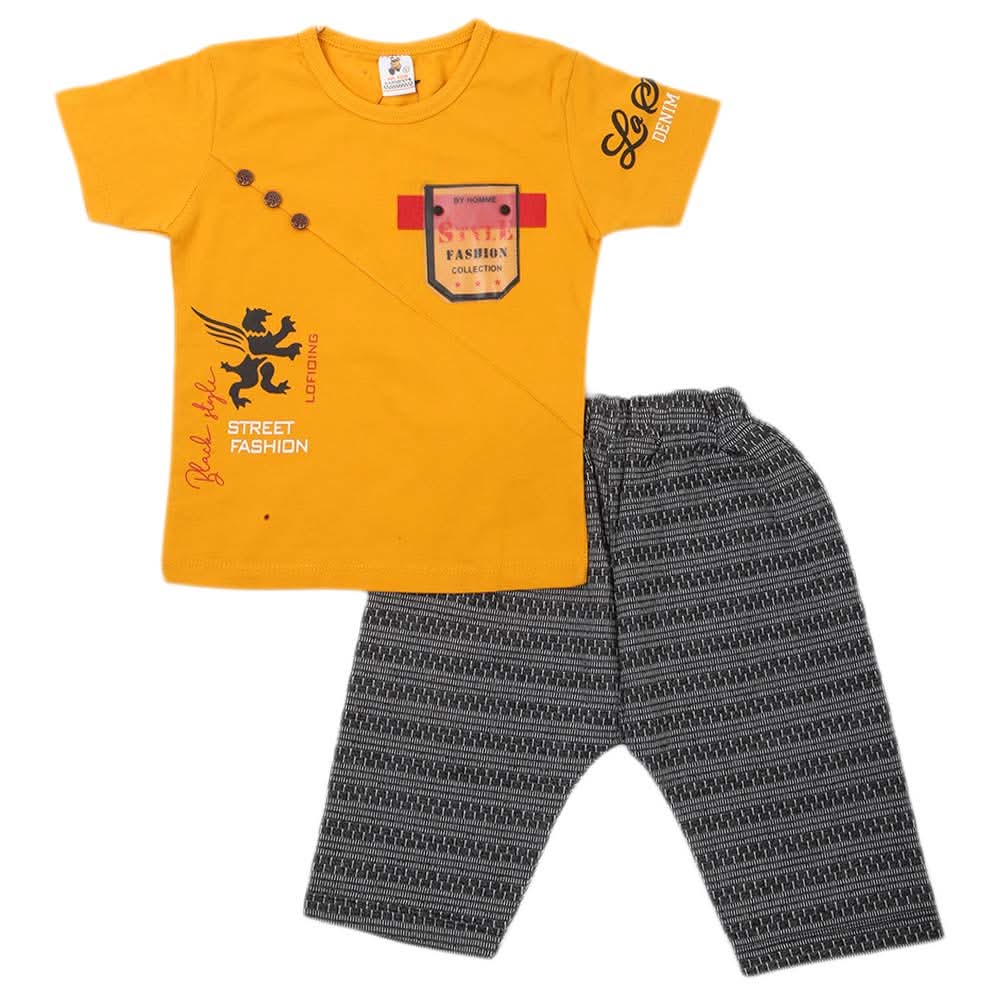 Boys 2 Pcs Suit Half Sleeves - Yellow, Kids, Boys Sets And Suits, Chase Value, Chase Value
