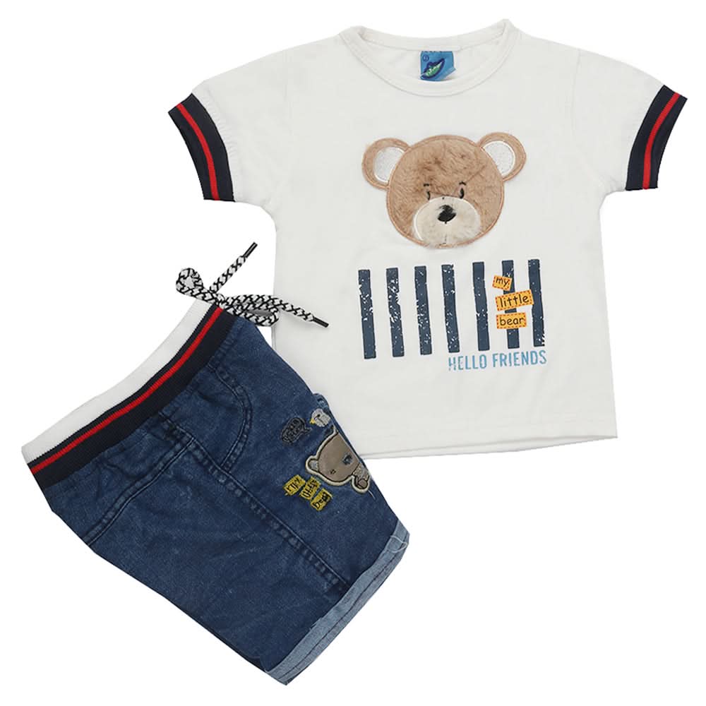 Newborn Boys Half Sleeves Suit - White, Kids, Newborn Boys Sets And Suits, Chase Value, Chase Value
