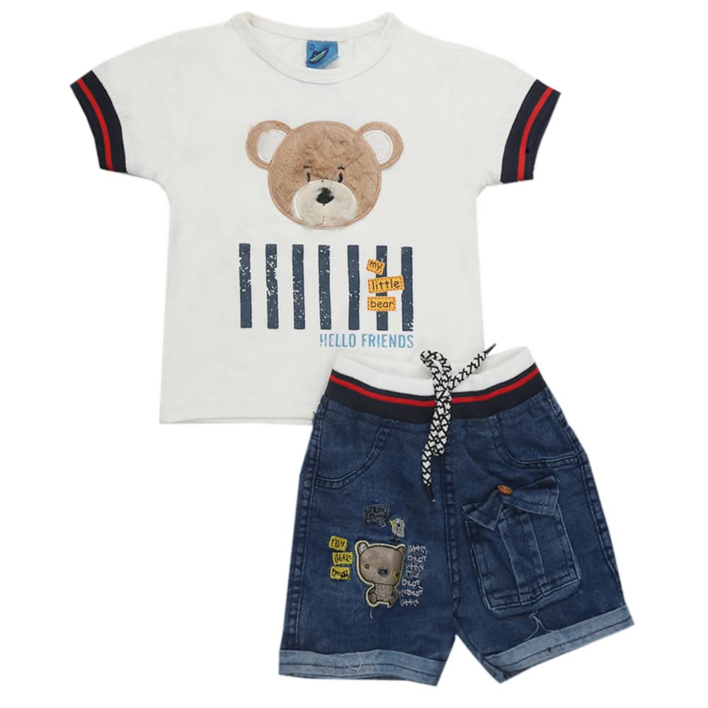 Newborn Boys Half Sleeves Suit - White, Kids, Newborn Boys Sets And Suits, Chase Value, Chase Value