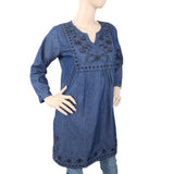 Women's Denim Full Sleeves Top - Dark Blue, Women, T-Shirts And Tops, Chase Value, Chase Value
