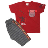 Boys 2 Pcs Suit Half Sleeves - Maroon, Kids, Boys Sets And Suits, Chase Value, Chase Value