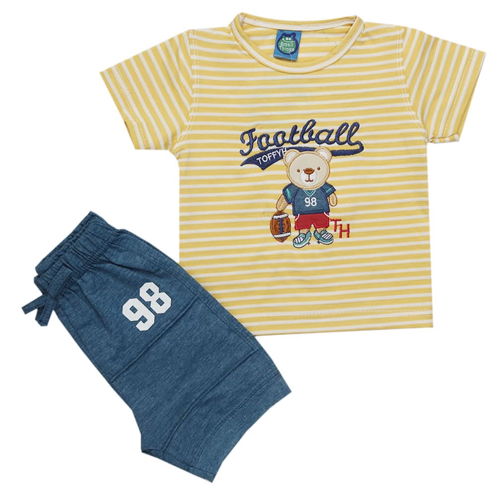Newborn Boys Half Sleeves Suit - Yellow, Kids, Newborn Boys Sets And Suits, Chase Value, Chase Value