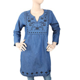 Women's Denim Full Sleeves Top - Blue, Women, T-Shirts And Tops, Chase Value, Chase Value