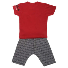 Boys 2 Pcs Suit Half Sleeves - Maroon, Kids, Boys Sets And Suits, Chase Value, Chase Value