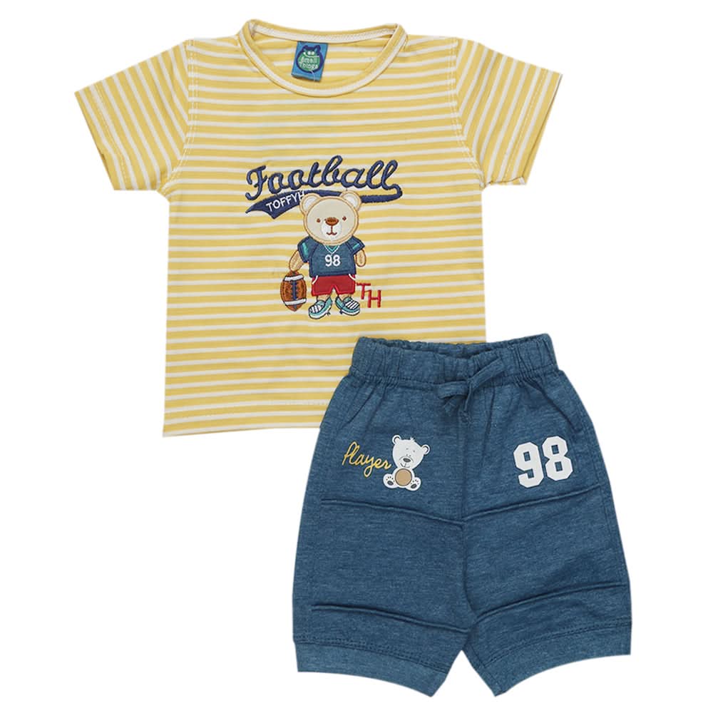 Newborn Boys Half Sleeves Suit - Yellow, Kids, Newborn Boys Sets And Suits, Chase Value, Chase Value