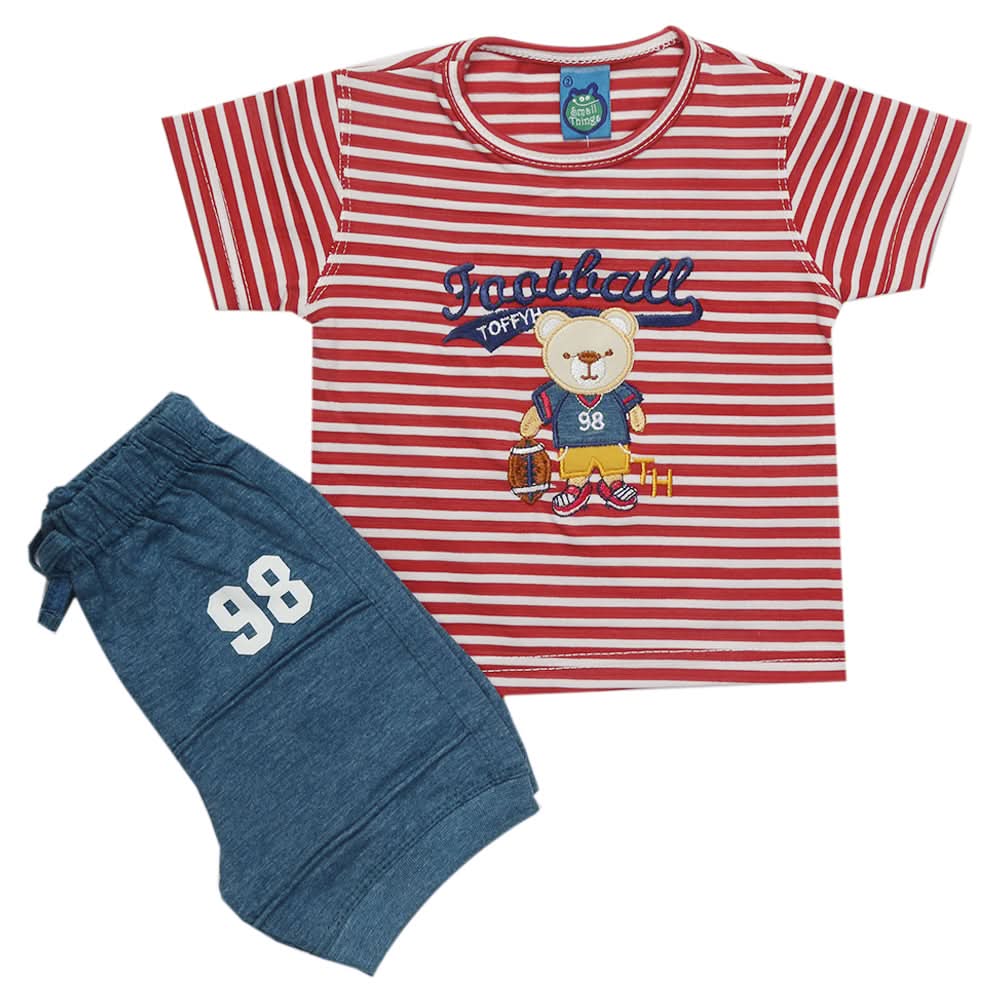 Newborn Boys Half Sleeves Suit - Red, Kids, Newborn Boys Sets And Suits, Chase Value, Chase Value