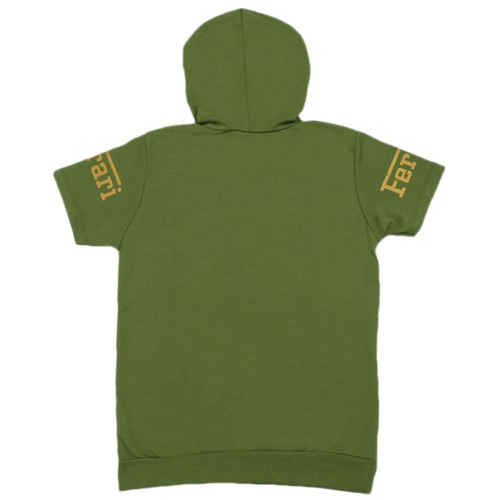 Boys Half Sleeves Hoodie T-Shirt - Green, Boys T-Shirts, Chase Value, Chase Value
