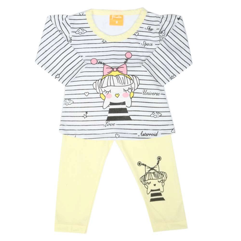 Newborn Girls Full Sleeves Suit - Lemon, Newborn Girls Sets & Suits, Chase Value, Chase Value
