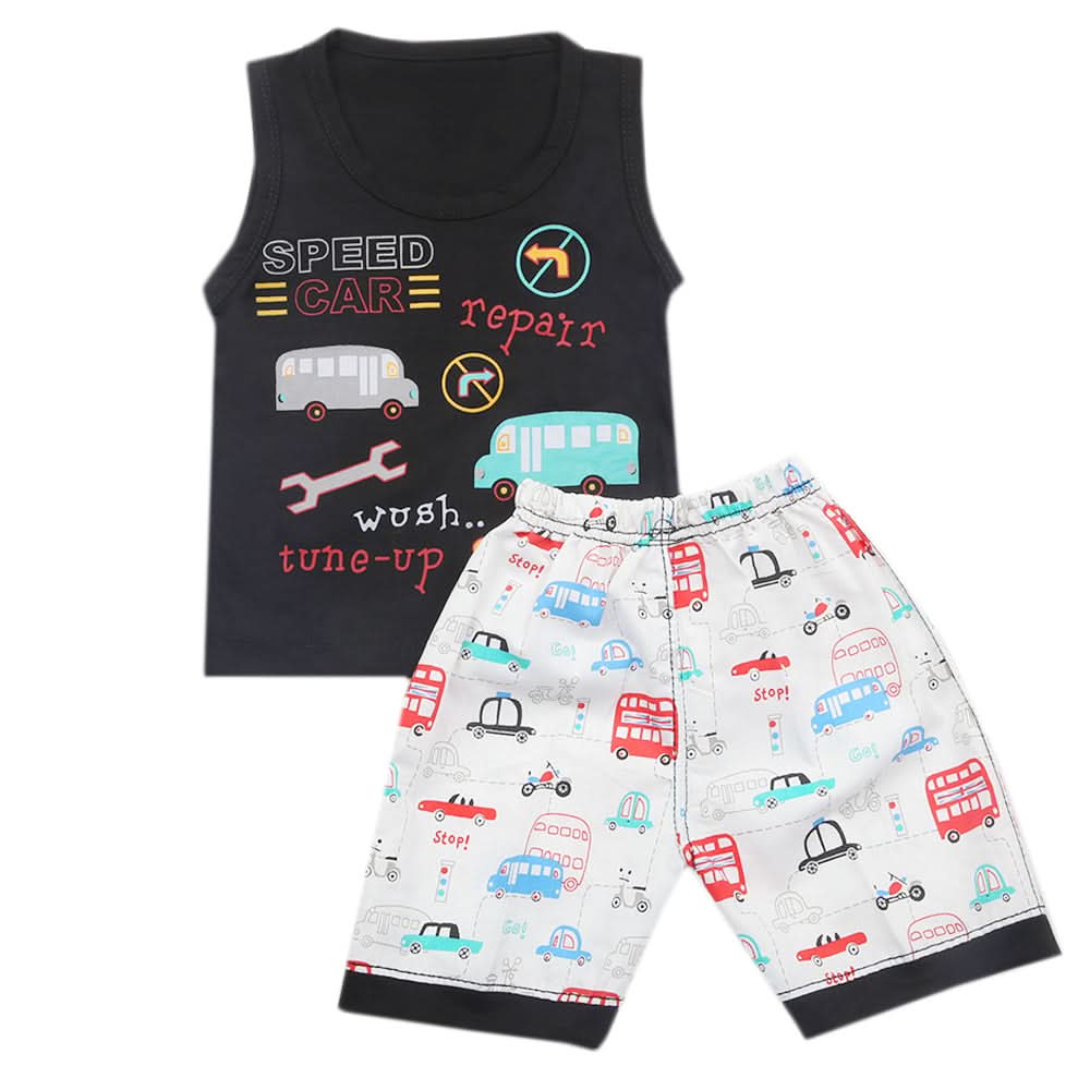 Boys Half Sleeves Sando Suit - Black, Kids, Boys Sando, Chase Value, Chase Value