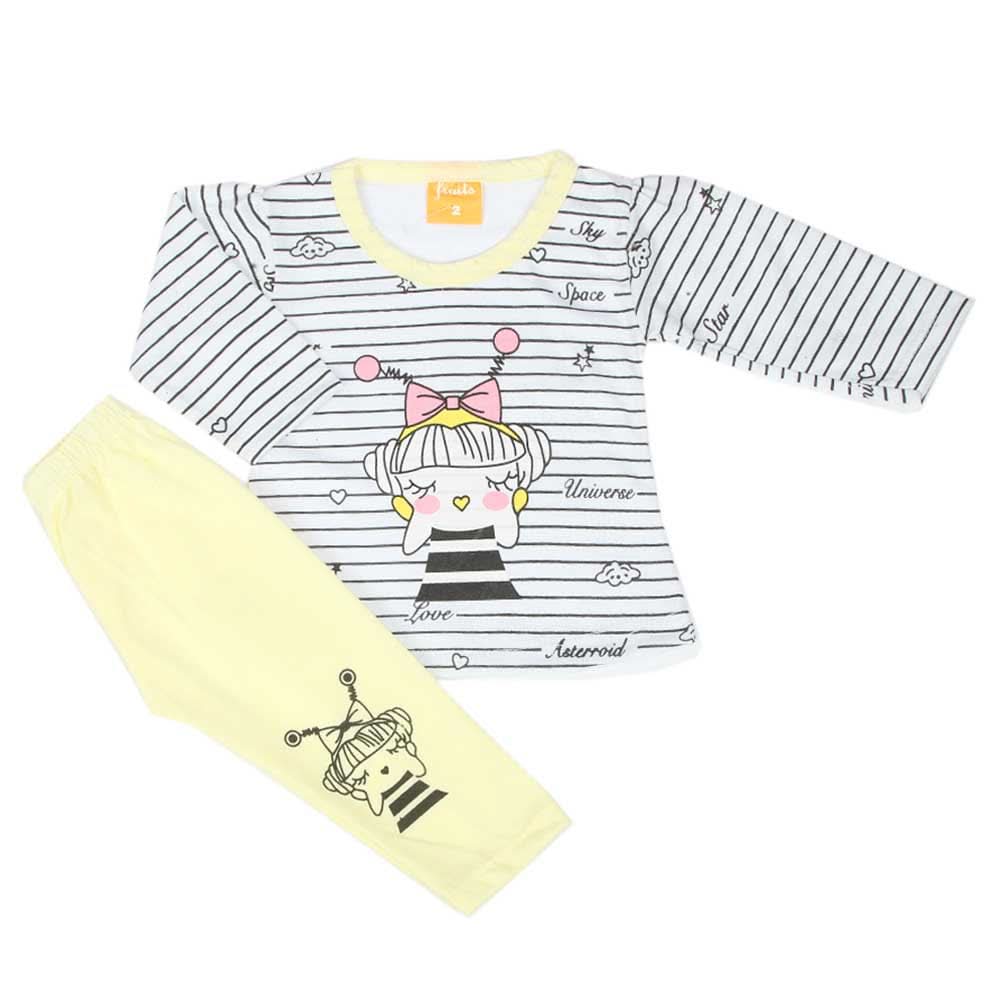 Newborn Girls Full Sleeves Suit - Lemon, Newborn Girls Sets & Suits, Chase Value, Chase Value